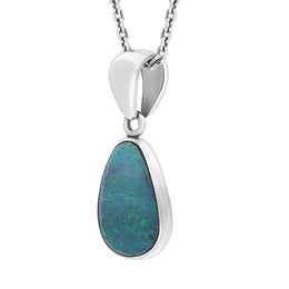 Sterling Silver Opal Doublet Abstract Necklace D