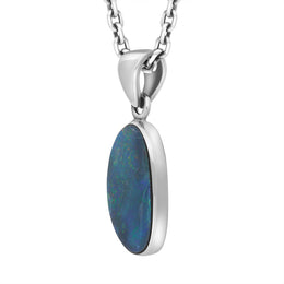 Sterling Silver Opal Doublet Abstract Necklace D