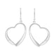 Sterling Silver Open Heart Drop Earrings E1979