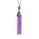 Sterling Silver  Rhodium Amethyst Large Cascade Tassel Necklace D