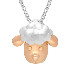 Rose Gold Plated Sterling Silver Sheep Head Necklace, P2974C