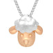 Rose Gold Plated Sterling Silver Sheep Head Necklace, P2974C