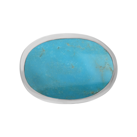 Sterling Silver Turquoise Oval Statement Ring, R838_3.