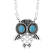 Sterling Silver Turquoise Owl Necklace, N872.