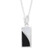 Sterling Silver Whitby Jet Mother of Pearl Oblong Necklace