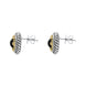 Sterling Silver Whitby Jet Rope Edge Stud Earrings D