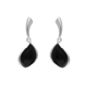Sterling Silver Whitby Jet Abstract Pear Drop Earrings E2045