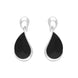 Sterling Silver Whitby Jet Chunky Teardrop Earrings, E1127