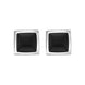 Sterling Silver Whitby Jet Concave Stud Earrings E580