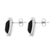 Sterling Silver Whitby Jet Concave Stud Earrings D