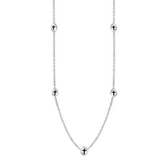 Sterling Silver Whitby Jet Cross Link Disc Chain Necklace, N748.