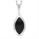 Sterling Silver Whitby Jet Curved Marquise Necklace, P2178