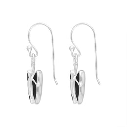 Sterling Silver Whitby Jet Drop Butterfly Earrings
