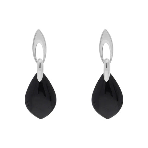 sterling-silver-Whitby-jet-flat-pear-shaped-drop-Earrings-E2563