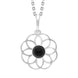 Sterling Silver Whitby Jet Flower Pendant