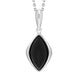 Sterling Silver Whitby Jet Framed Marquise Necklace, P2172