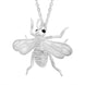 Sterling Silver Whitby Jet Large Bee Necklace