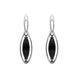 Sterling Silver Whitby Jet Marquise Open Edge Drop Earrings E1560