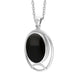 Sterling Silver Whitby Jet Oval Open Frame Necklace Punq0007414