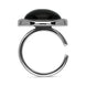Sterling Silver Whitby Jet Oval Split Frame Statement Ring, R517_3.