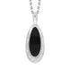 Sterling Silver Whitby Jet Oval Swirl Necklace, P3725