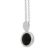 Sterling Silver Whitby Jet Round Open Back Necklace