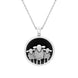 Sterling Silver Whitby Jet Round Sheep Pendant