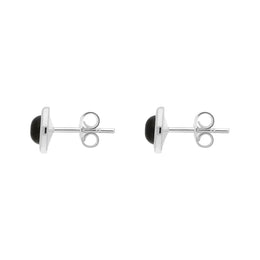 Sterling Silver Whitby Jet Round Stud Earrings, E987_2.