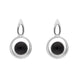 Sterling Silver Whitby Jet Round Swirl Drop Earrings E2564