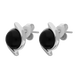 Sterling Silver Whitby Jet Round Swirl Edge Stud Earrings E2579_2