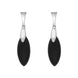Sterling Silver Whitby Jet Slim Marquise Drop Earrings E1017