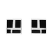 Sterling Silver Whitby Jet Small Four Stone Square Stud Earrings E445