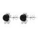 Sterling Silver Whitby Jet Small Round Petal Edge Stud Earrings E2571_2