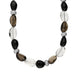 Sterling Silver Whitby Jet Smokey Quartz Bead Necklace D
