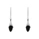 Sterling Silver Whitby Jet Tapered Marquise Drop Earrings E756