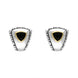 Sterling Silver Whitby Jet Triangular Omega Clip Earrings D 0193