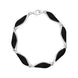 Sterling Silver Whitby Jet Wavy Marquise Bracelet, W1766
