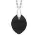Sterling Silver Whitby Jet Wide Marquise Necklace, P1410