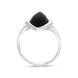 Sterling Silver Whitby Jet Wide Marquise Ring
