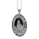 Sterling Silver Yellow Gold Plated Whitby Jet Dracula 125 Year Anniversary Large Oval Pendant P3681Sterling Silver Yellow Gold Plated Whitby Jet Dracula 125 Year Anniversary Large Oval Pendant P3681_2