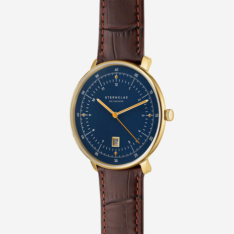 Sternglas Hamburg Dark Blue Gold Watch