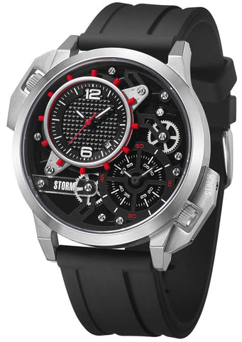 Storm Dualaton Rubber Silver Red Watch