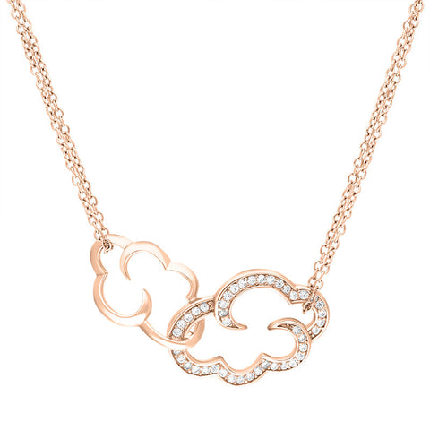 Vixi Jewellery Daydream Rose Gold Plated Pink Cloud Necklace D, LINK-N.R