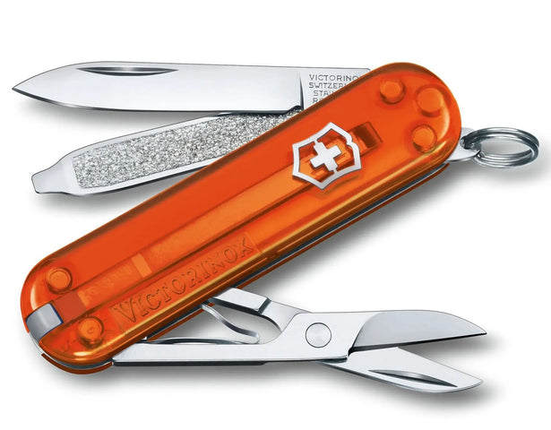 Victorinox Small Pocket Knife Classic SD Transparent Fire Opal 06223T82G