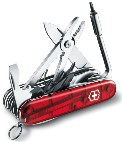 Victorinox Medium Pocket Knife Cybertool 41 Red Transparent