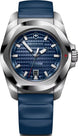 Victorinox watch with blue strap and blue dial on a white background