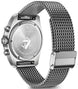 Silver Victorinox watch with mesh band on a white background