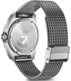 Silver Victorinox watch with mesh band on a white background