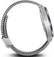 Smartwatch with a chain-link metal band on a white background