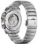 Silver Victorinox watch with metal band on a white background